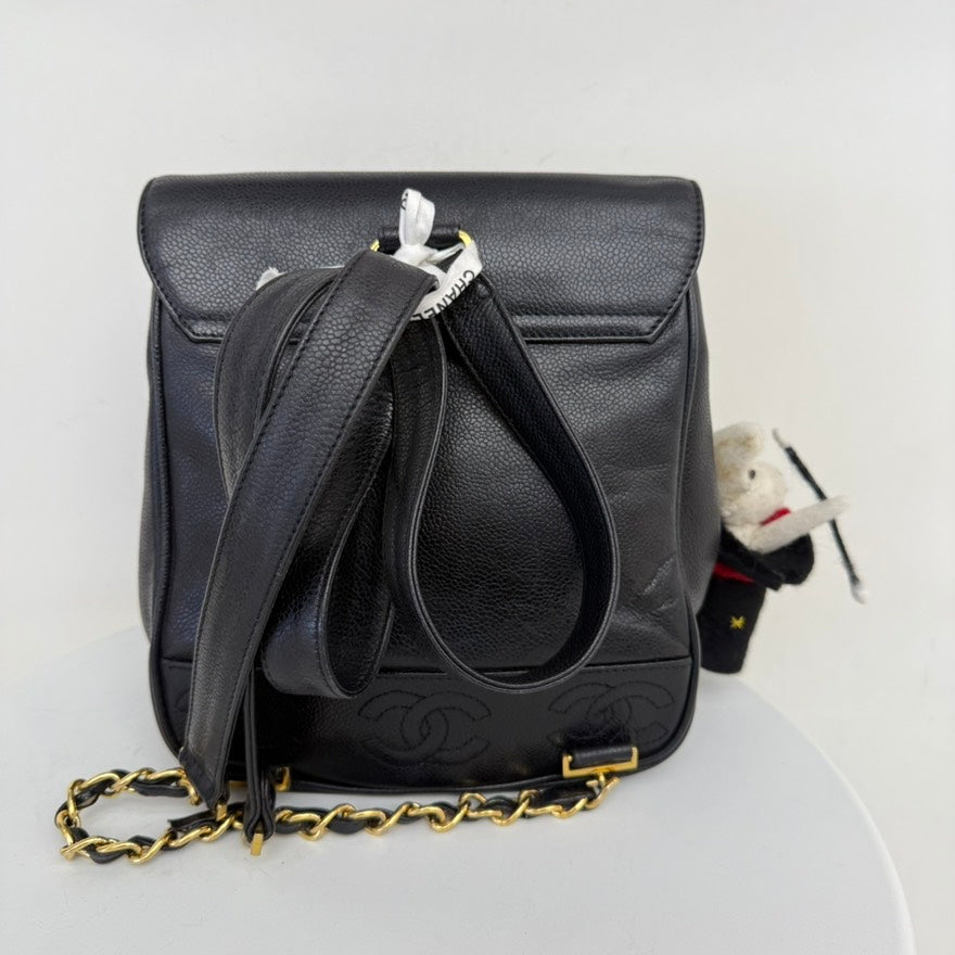 Vintage Chanel Caviar Leather Backpack IW