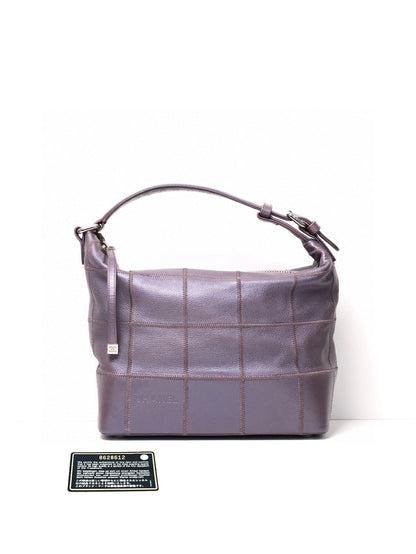 Chanel Violet Shimmer Box Bag Very Good Condition Leather Shoulder Bag