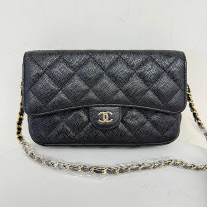 Random Number✨Chanel Caviar Leather Wallet on Chain IW