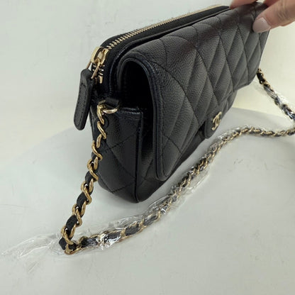 Random Number✨Chanel Caviar Leather Wallet on Chain IW