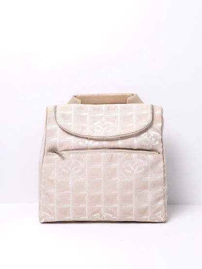 Chanel Travel Line Beige Backpack With Adjustable Strap - Excellent Condition