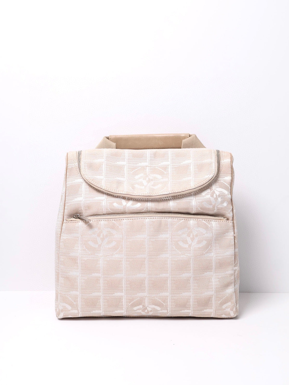 Chanel Travel Line Beige Backpack With Adjustable Strap - Excellent Condition