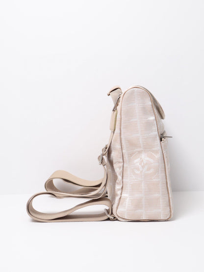 Chanel Travel Line Beige Backpack With Adjustable Strap - Excellent Condition