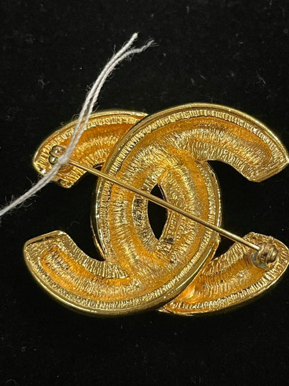 Chanel CC Logo Gold Brooch