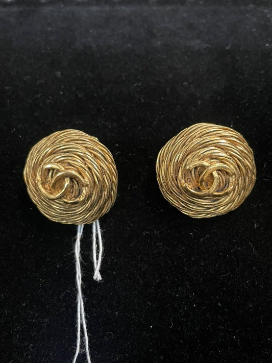 Chanel Clip On Earrings Gold Earrings