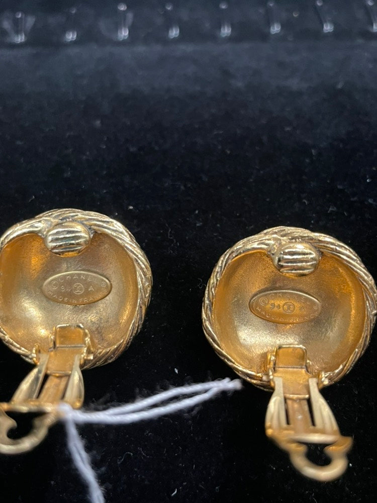 Chanel Clip On Earrings Gold Earrings