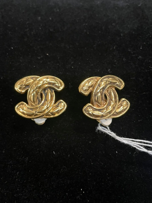 Chanel Classic Gold Clip On Earrings