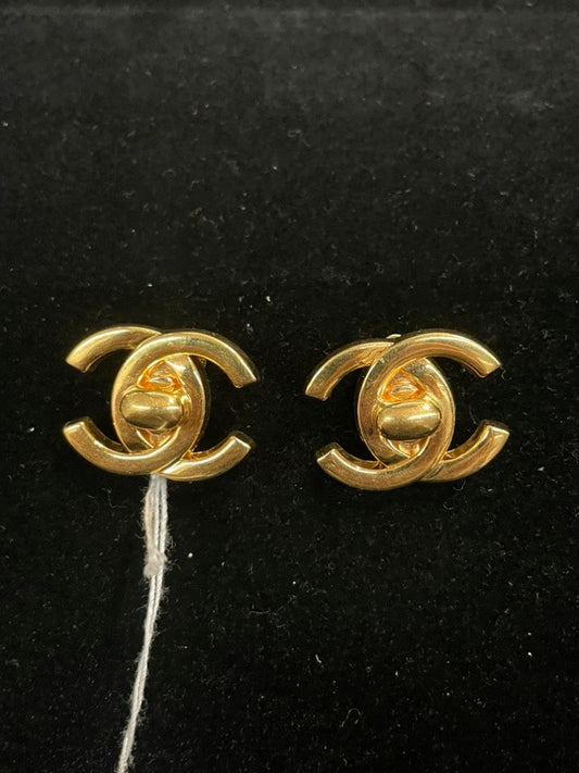 Chanel Clip On Earrings Gold