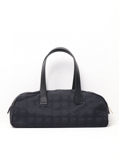 Chanel Travel Line All Black Baguette Satchel Bag