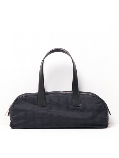 Chanel Travel Line All Black Baguette Satchel Bag
