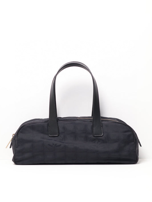 Chanel Travel Line All Black Baguette Satchel Bag