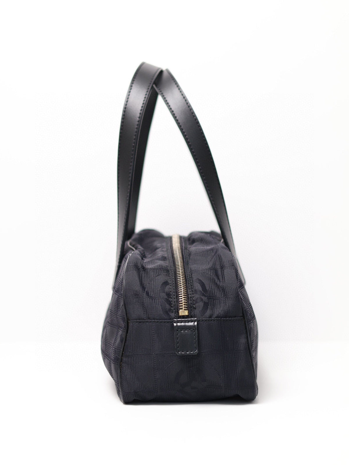 Chanel Travel Line All Black Baguette Satchel Bag