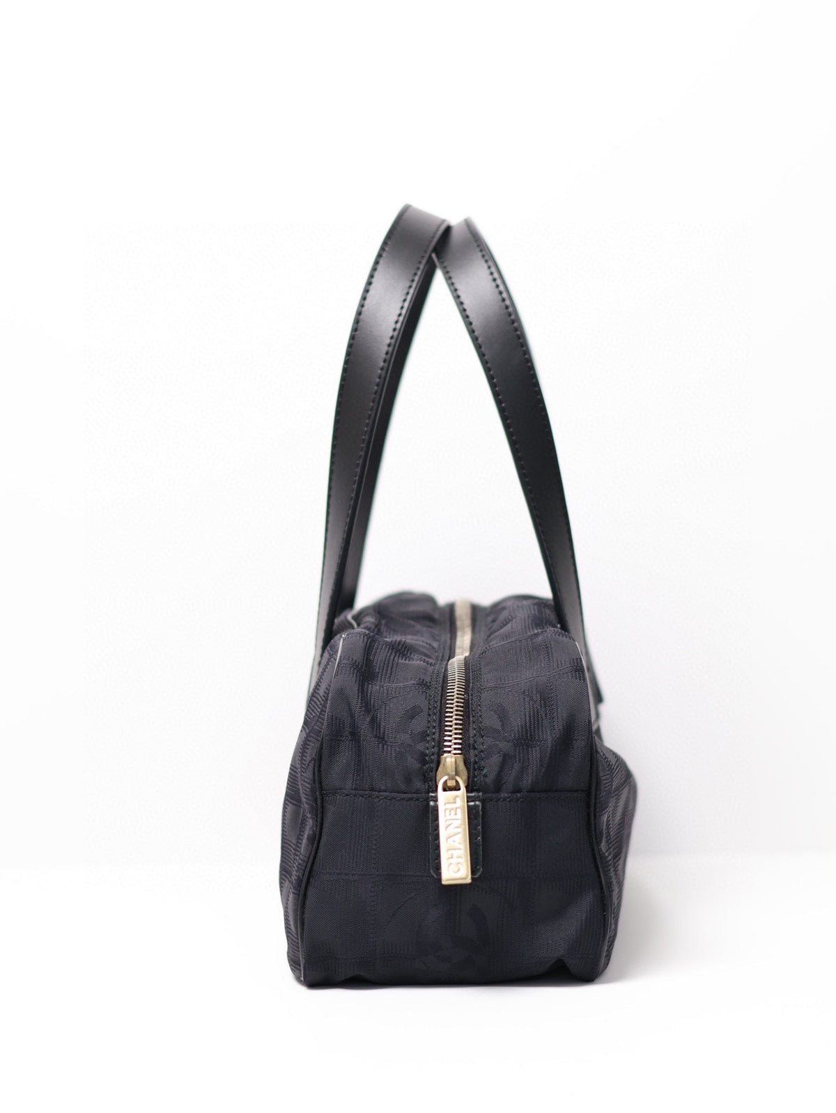 Chanel Travel Line All Black Baguette Satchel Bag