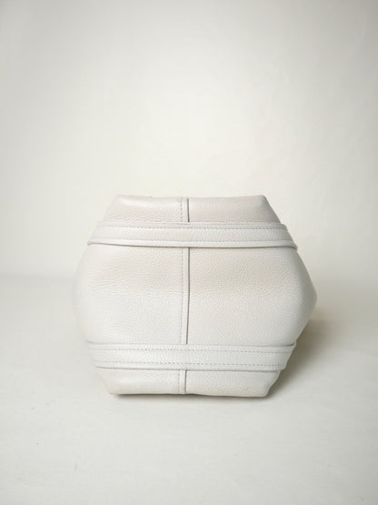 Balenciaga White Leather Bucket Bag