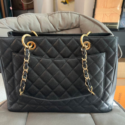 Chanel GST Tote Bag Black Leather Shoulder Bag