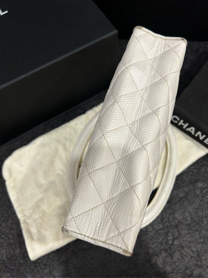 Chanel Vintage Kelly White Leather Top Handle Bag *.cm