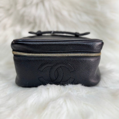 Chanel CC Vanity Bag - Caviar Black Leather Handle Bag