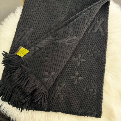 Louis Vuitton Trunk Pattern Scarf Noir Black 180cm x 30cm