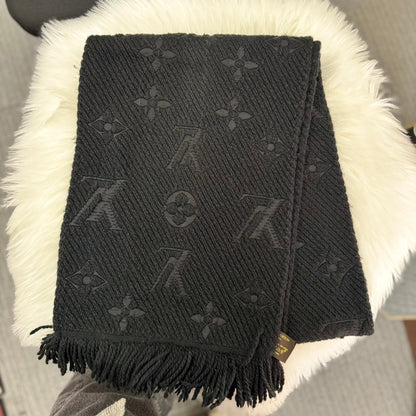 Louis Vuitton Trunk Pattern Scarf Noir Black 180cm x 30cm