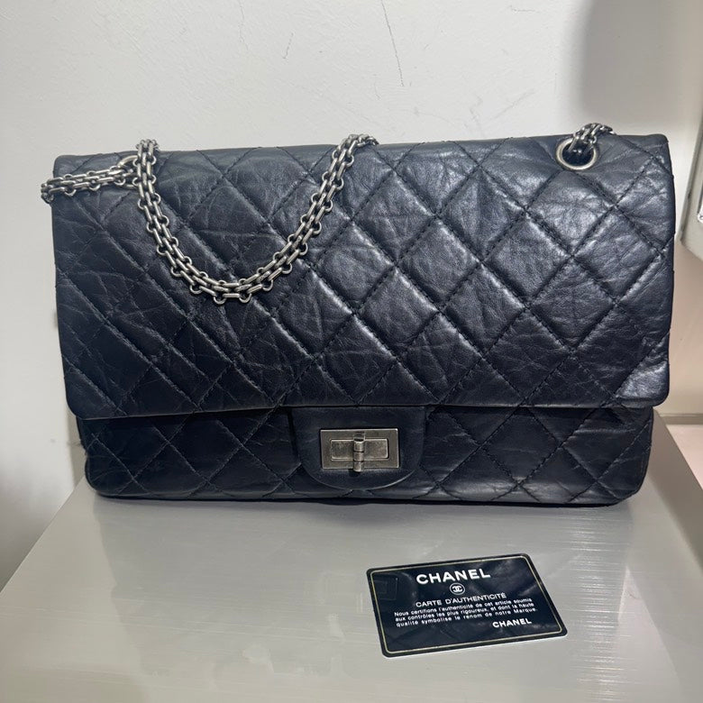 Chanel Preloved Reissue 2.55 Black Quilted Leather Shoulder Bag