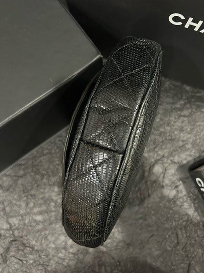 Chanel Quilted Black Leather Saddle Bag