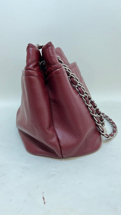 Preloved Chanel Caviar Leather Tote Bag in Burgundy