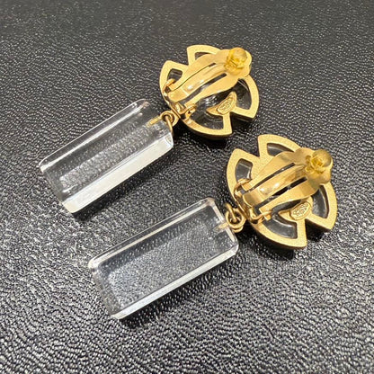 Chanel Coco Clip-on Earrings P FM Clear Gold