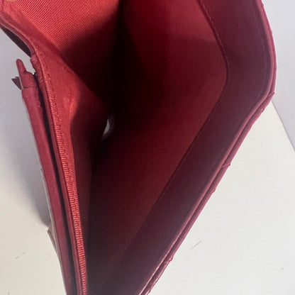 Chanel Quilted Red Leather Wallet