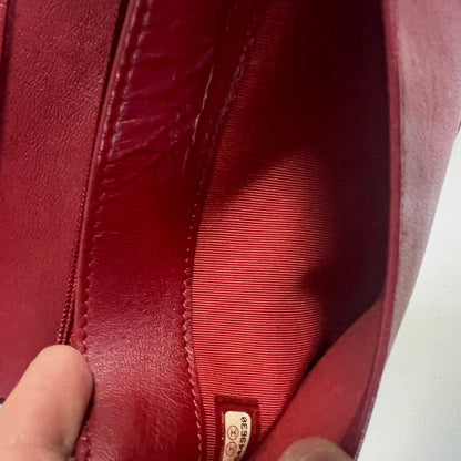 Chanel Quilted Red Leather Wallet