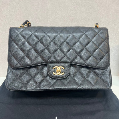 CHANEL Double Flap Black Quilted Leather Shoulder Bag