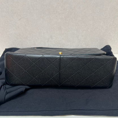 CHANEL Double Flap Black Quilted Leather Shoulder Bag