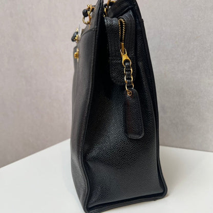 CHANEL Classic Black Leather Shoulder Bag