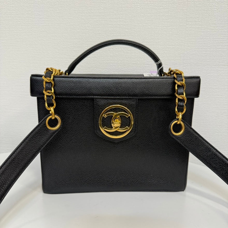 Vintage Chanel Caviar Leather Vanity way Bag FM