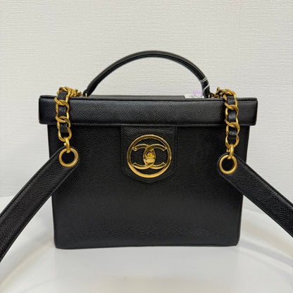 Vintage Chanel Caviar Leather Vanity way Bag FM