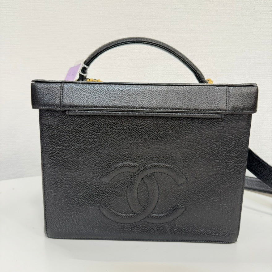 Vintage Chanel Caviar Leather Vanity way Bag FM