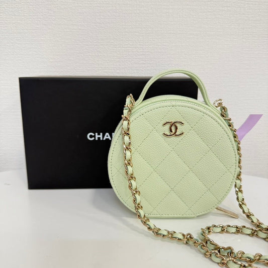 Preloved Chanel Caviar Leather 2way Mini Bag FM0098 in Light Green