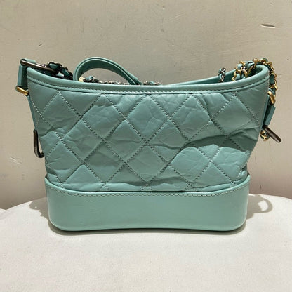 Chanel Gabrielle Small Crossbody Bag in Light Blue Leather with Card