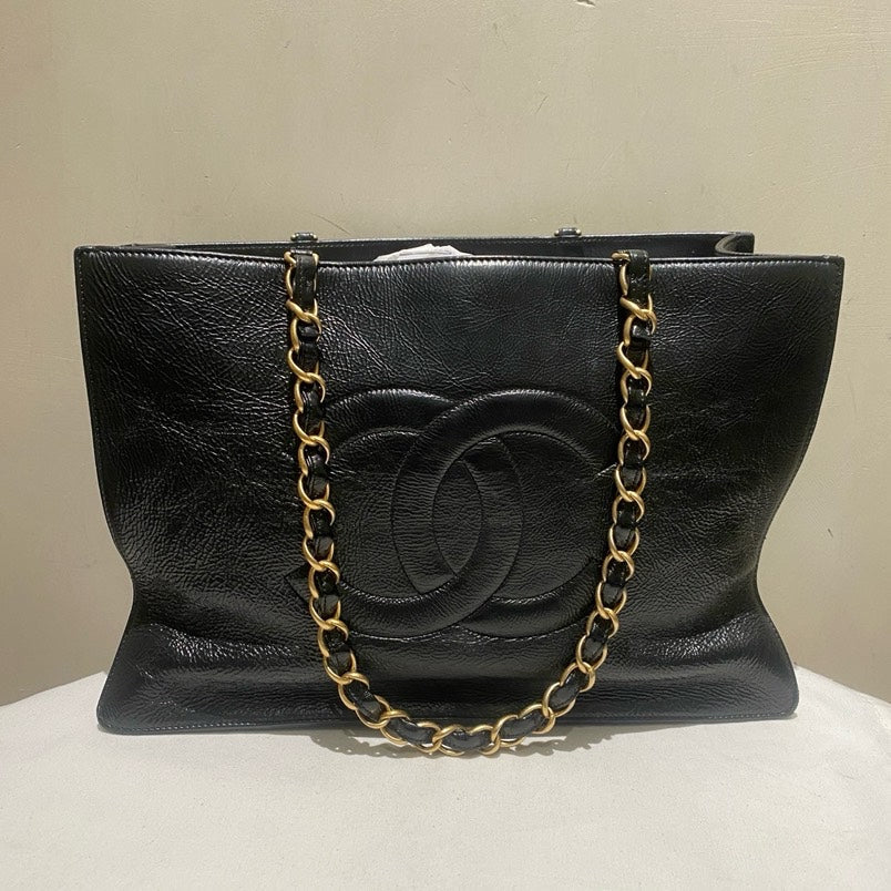 Chanel Black Gold  Tote Bag - Black Leather Tote