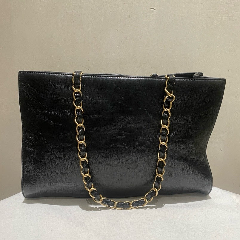 Chanel Black Gold  Tote Bag - Black Leather Tote