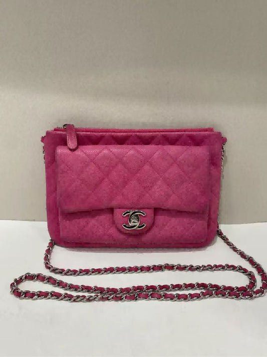 Preloved Chanel BCQ Quilted Pink Leather Shoulder Bag