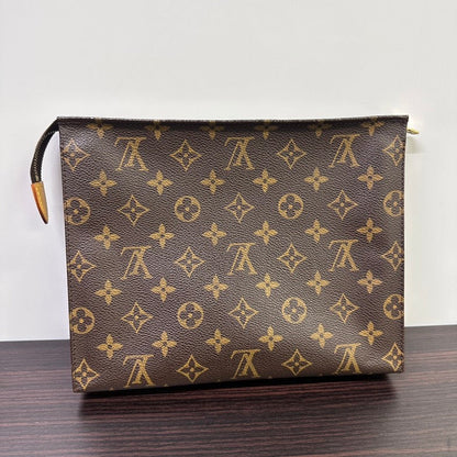 Louis Vuitton Monogram Pouch 3379 Brown Clutch