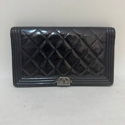 Chanel Quilted Black Leather Wallet