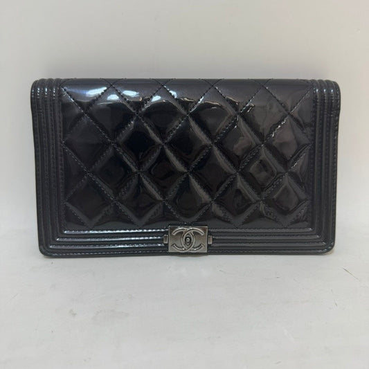 Chanel Quilted Black Leather Wallet