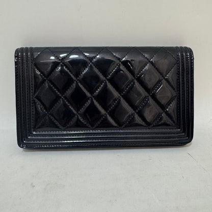 Chanel Quilted Black Leather Wallet