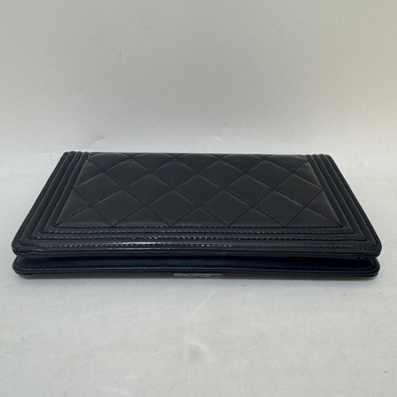 Chanel Quilted Black Leather Wallet