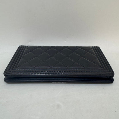 Preloved Chanel Quilted Black Leather Wallet