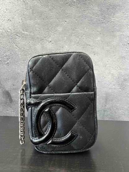 Chanel Mini Pouch RE Black Leather Clutch