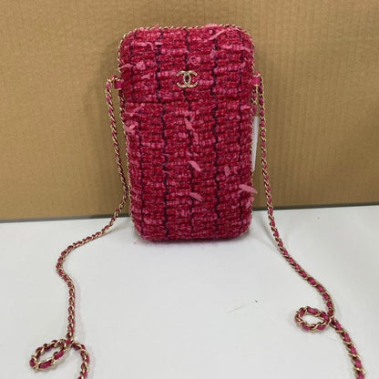 Chanel Preloved E77157 S Red Wine Flask Holder