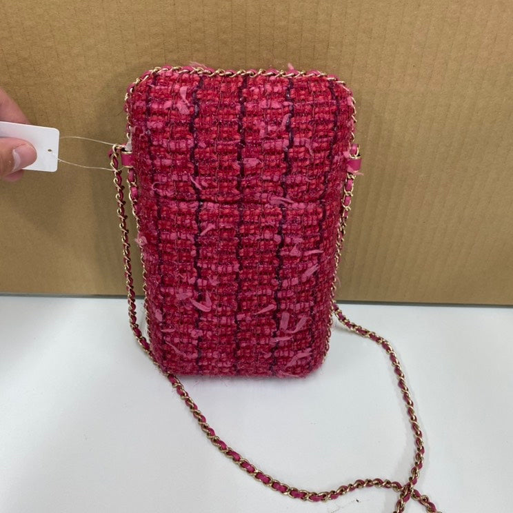 Chanel Preloved E77157 S Red Wine Flask Holder