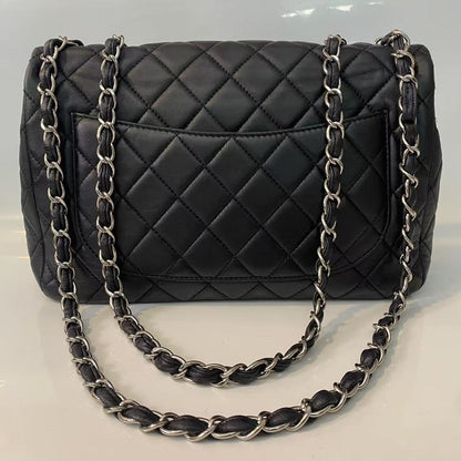 Chanel Classic Flap Bag Black Leather Shoulder Bag